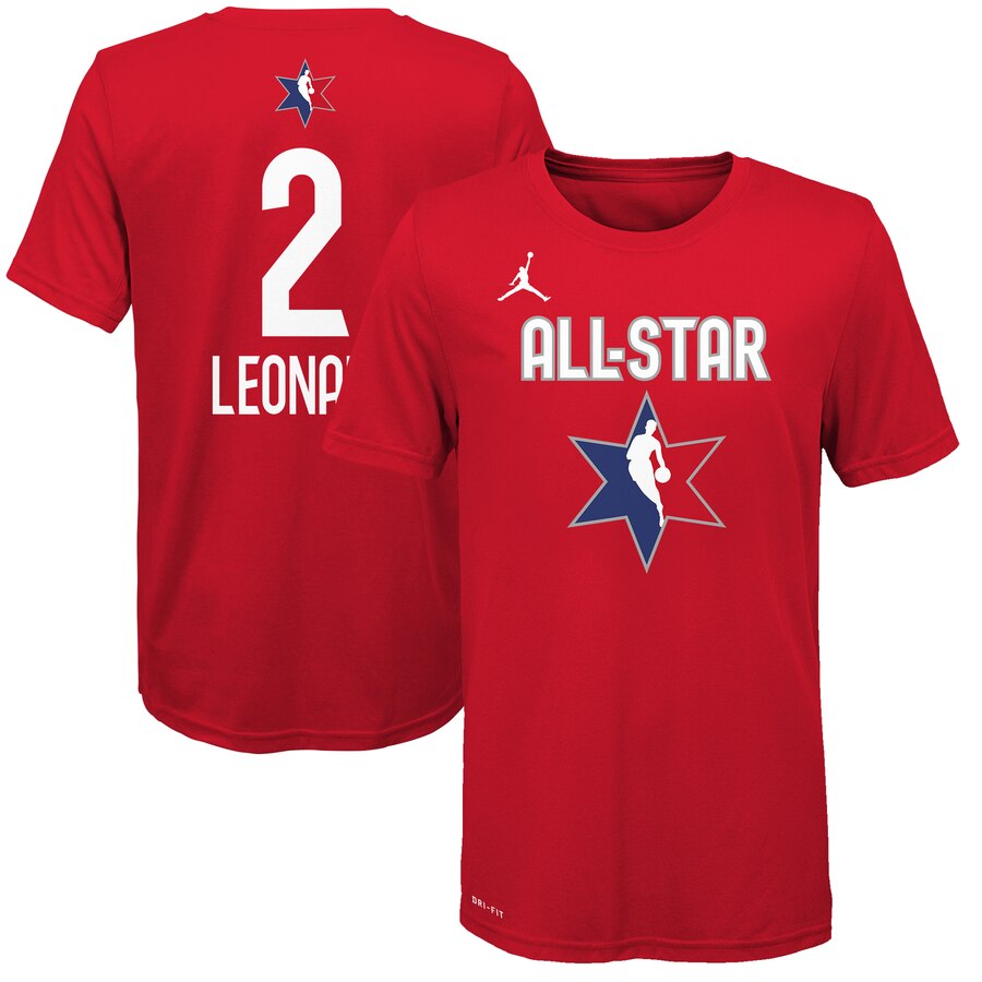 Men Jordan Brand Kawhi Leonard Red 2020 NBA AllStar Game Name & Number TShirt